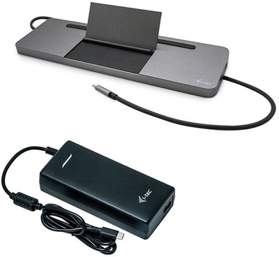 [OUTLET] Stacion docking i-tec USB-C Metal Ergonomic 4K 3x Display + karikues i-tec Universal 112 W