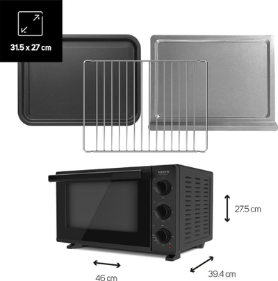 Mini furre Taurus HORIZON23, 26L, 1500W, e zezë