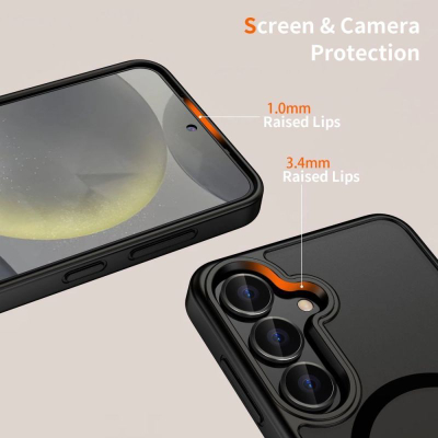 Futrollë Tech-Protect Magmat MagSafe për Motorola Moto G86 5G / G86 Power 5G, gjysmë e tejdukshme, matte, e zezë
