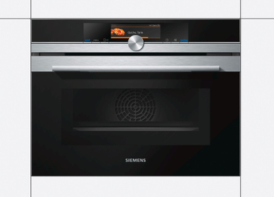 Вградна рерна со микробранова Siemens CM678G4S1B, 60 cm, комбинација рерна и микробранова, црна