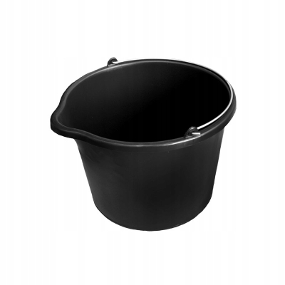 Kovë plastike C0652, 12L, me grykë, e zezë