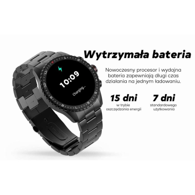Smartwatch Gravity GT16-2, 1.43", matje presioni gjaku, i zi