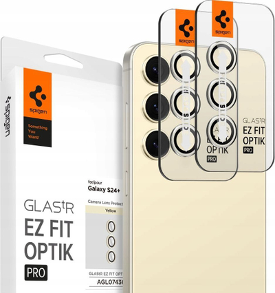 Заштита за камера Spigen Glass tR EZ Fit Optik Pro, сет 2 парчиња, за Samsung Galaxy S24+, жолта
