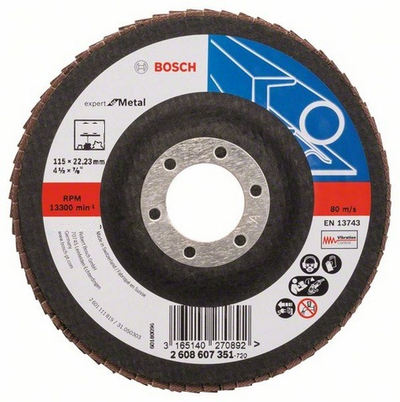 Disk lëmues lamelar Bosch X551 P120, 115mm, për metal
