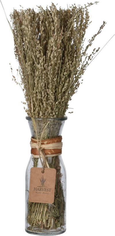 Vazo dekorative Harvest Ready Deco, barishte artificiale, qelq 32cm, ngjyrë natyrale