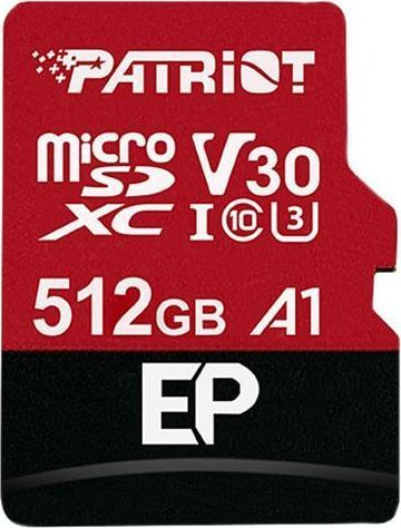 Kartë memorie MicroSDXC Patriot EP UHS-I/U3 A1 V30 (PEF512GEP31MCX), 512 GB, klasa 10