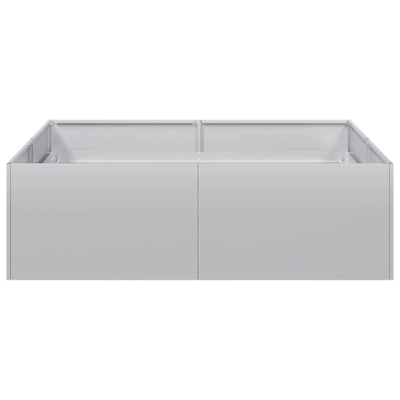 Vazo kopshti e ngritur VidaXL, çelik i galvanizum, 100x100x30 cm, argjend