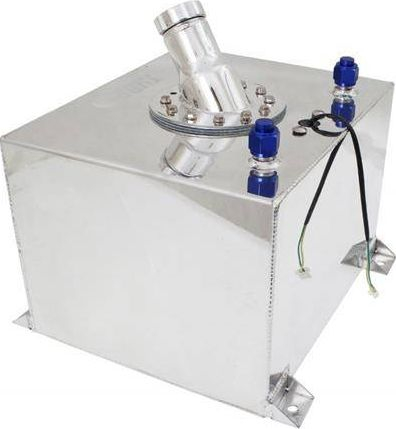 Rezervuar karburanti TurboWorks 50L, alumin, me sensor, ngjyrë argjendi