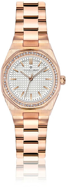 Orë dore për femra Frederic Graff Dumani Rose Gold Steel FXDA, ari rozë
