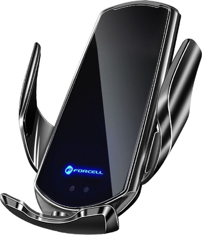 Mbajtës telefoni për makinë ForCell HS1, karikim wireless Qi 15W, sensor automatik, i zi