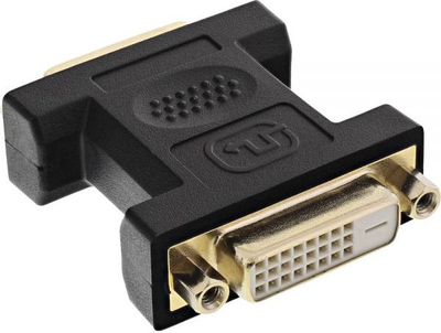 Adapter AV InLine 17781B, DVI D 24+1 femër në femër, i zi