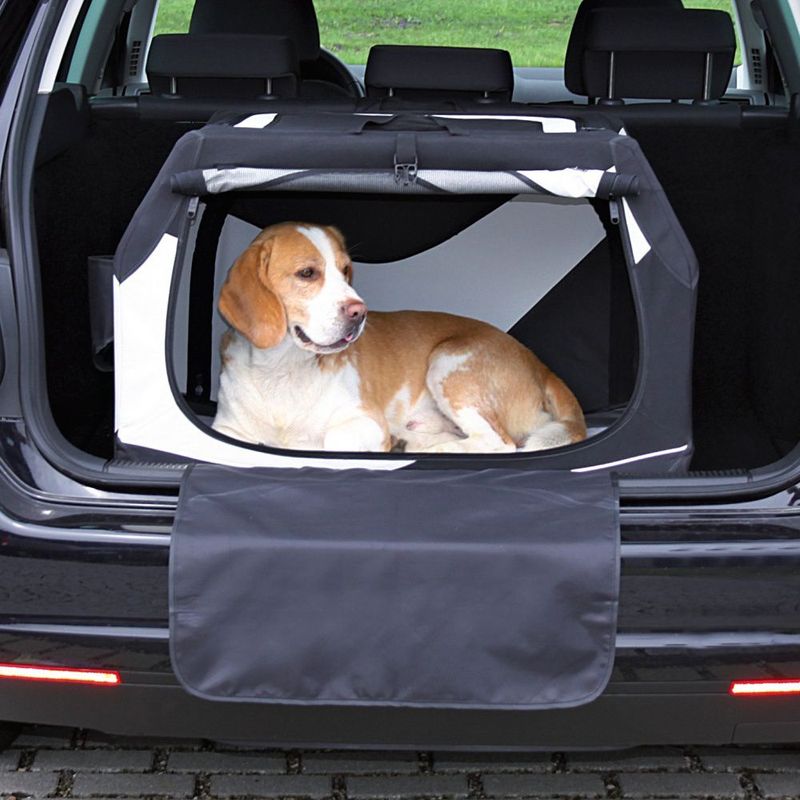 Kuti transportimi për mace Trixie 51685 S–M, 51 cm × 76 cm × 48 cm, poliester/metal, e zezë