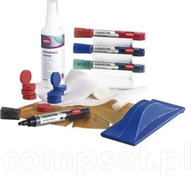 Set aksesorësh për tabelë Nobo Board Set 1901430, shkumë pastruese, sfungjer magnetik, shumëngjyrësh