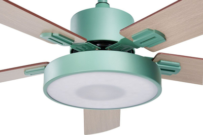 Ventilator tavani HOBBLE, me dritë, me pult, mint green