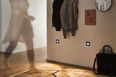 Spot muri LED Paulmann Edge Quadro, me sensor lëvizjeje, 8 cm, i zi