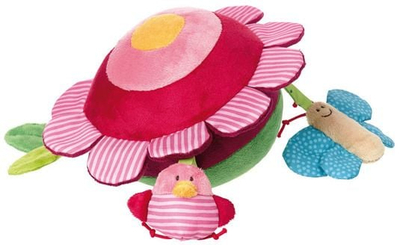 Top aktiviteti për bebe Sigikid PlayQ Insects in the Meadow, me zile dhe fletë fishkëlluese, shumëngjyrësh