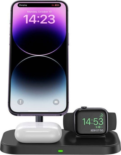 Полнач Tech-Protect MagSafe Tech-protect Qi15W A22 3in1, црна боја