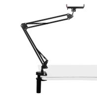 Mbajtës tavoline Puluz Tablet Phone Holder, për telefona dhe tabletë deri 11", krah fleksibël, i zi