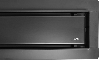 Линеарен канал за туш Rea Neox, 50 cm, нерѓосувачки челик, мат црн