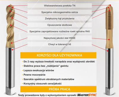 Çezmë makinerike Fanar M18, DIN 376B, HSSE TIN