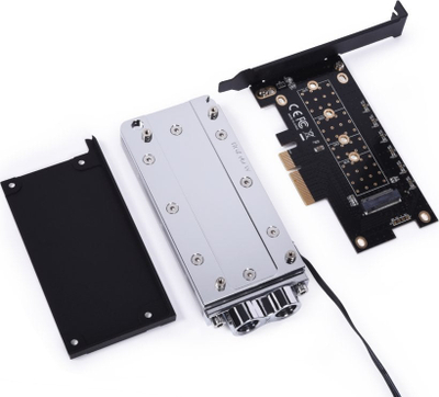 Ftohës me ujë Alphacool Core M.2 NVMe PCIe 4.0, me drita RGB, i zi