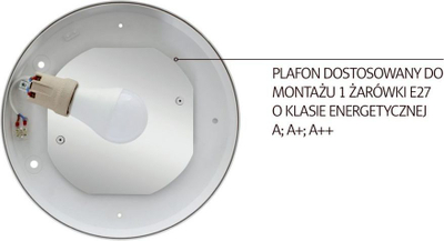 Llambë KEL Sun (W-97633), 1 x 18W, e bardhë