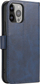 Futrollë magnetike për telefon iPhone 14 Pro, tip book case, lëkurë eco, blu