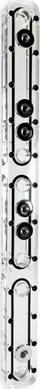 Distroplate uji Stealkey CubeTube 360 mm, 12 porta G1/4", akrilik transparent