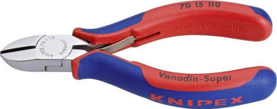 Këmbëza prerëse Knipex 70 15 110, 110mm, për tel të butë dhe të fortë, blu kuqe