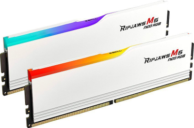 RAM desktop G.Skill Ripjaws M5 Neo RGB, 64GB DDR5 6000MHz, kit 2x32GB, e bardhë