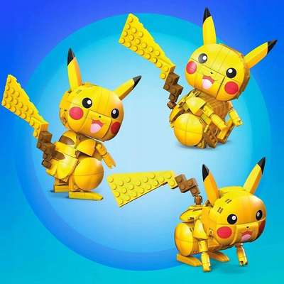 Lodër me kuba Mega Construx Pokemon Pikachu GMD31, 211 copa, 10 cm, shumëngjyrëshe