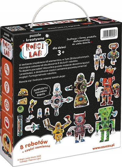 Eдукативно сложувалка Czuczu Creative Puzzle Robot Lab, 63 делови, шарена