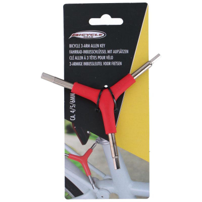 Çelës imbus biçiklete Bicycle Gear Triple, 4/5/6mm, formë Y, i kuq
