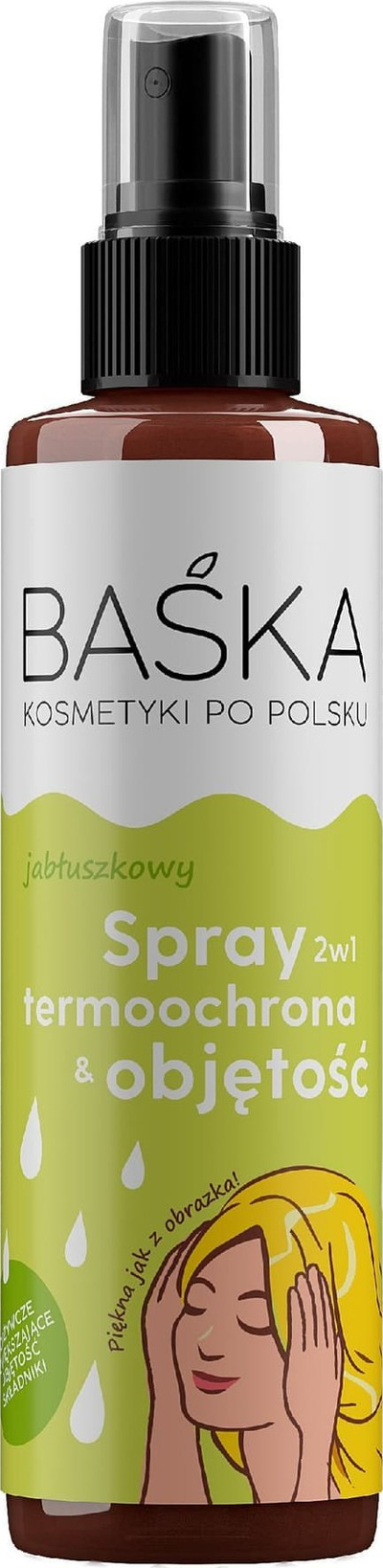 Spraj për flokë Baśka Apple 2 në 1, mbrojtje nga nxehtësia, volum, 200ml