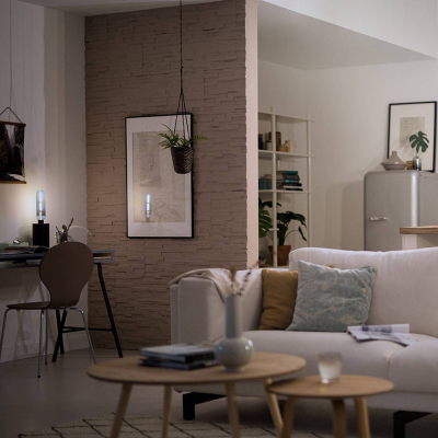 Llambë dekorative Philips LED Giant T65, 6.5W 1800K, dimmable, xham smoky