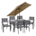 Set Tavolinë 150×90 cm + 6 karrige + çadër,"HM11533.02", gri