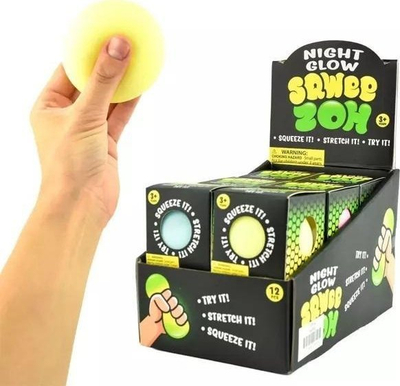 Lodër antistres Neon Sensory Squeeze, që shkëlqen në errësirë, ngjyra të përziera