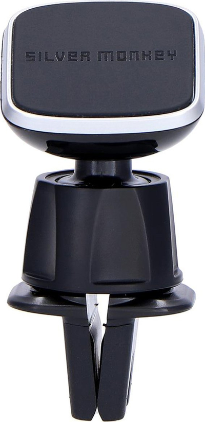 Mbajtëse magnetike makine Silver Monkey CM-MGN-SM, për grilë ajri, rrotullim 360°, e zezë