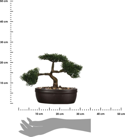 Pemë artificiale Atmosphera Bonsai, 23 cm, me vazo qeramike, e zezë