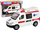 Lodër ambulancë Leantoys, me friksion, drita dhe zëra, me shumë ngjyra