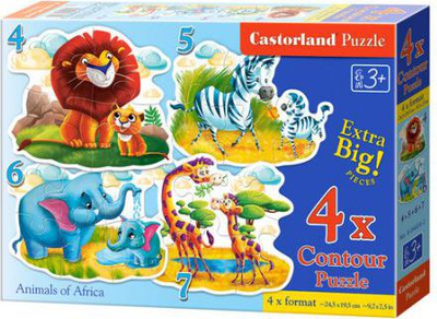 Lojë Puzzle x 4 - Animals of Africa (247013)