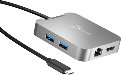 Adapter USB C j5create JCD391 4K60 Elite, PD 86W, plot porta, ngjyrë argjendtë