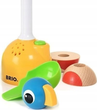 Lotër edukative BRIO Play and Learn Record and Play Parrot, regjistrim zëri, 12+ mujsh, shumëngjyrëshe
