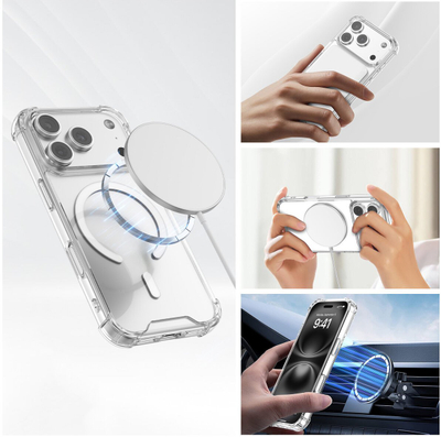 Kapak 4smarts Hybrid Case Ibiza për iPhone 17 Pro, MagSafe, transparent