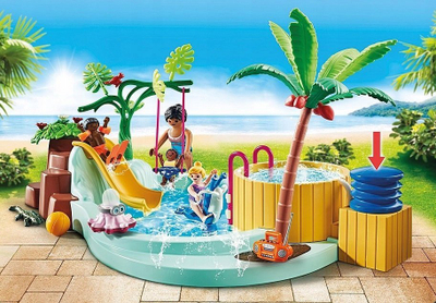 Set loje Playmobil My Life 71529, pishinë për fëmijë me xhakuzi, 53 pjesë, shumëngjyrësh