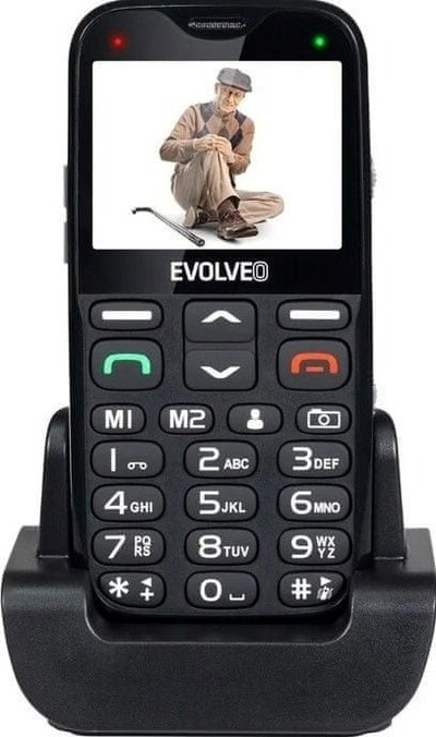 Telefoni EVOLVEO EasyPhone XG, ekran 2.4", tastierë e madhe, i zi