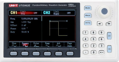 Gjenerator funksionesh Uni-T UTG962E me dy kanale, ekran 4.3", gri