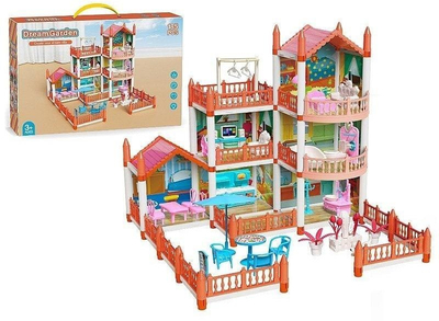 Shtëpi kukullash Dollhouse, 2 kate, me aksesorë, shumëngjyrëshe