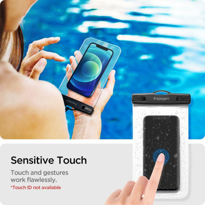 Mbrojtëse universale e papërshkueshme nga uji Spigen A601, deri 8", IPX8, transparente, set 2 copë
