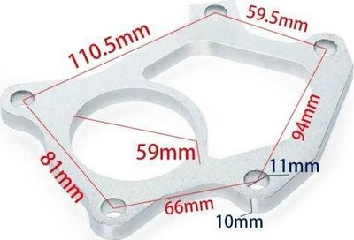 Downpipe shkarkimi Subaru STI Twin Scroll, për turbo VF36 VF37 VF42, çelik inox